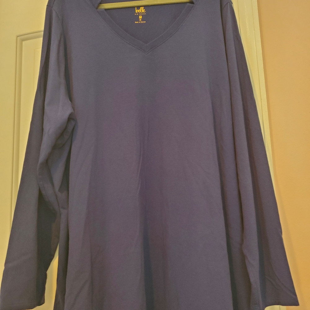 Royal Blue Long Sleeve V-Neck Top